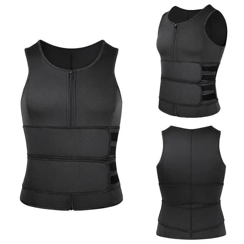Mens Sauna Vest With Double Belt Ultimate Shapewear For Men