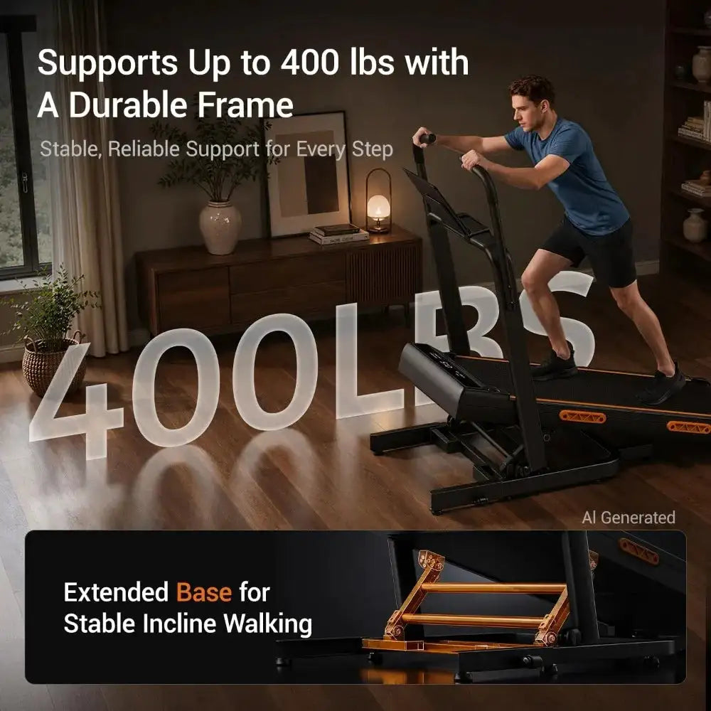 Walking Pad Treadmills: Dual Handle, Stair Mode, LED Display, Quiet 3.0HP, 7-Layer Shock, 400lbs