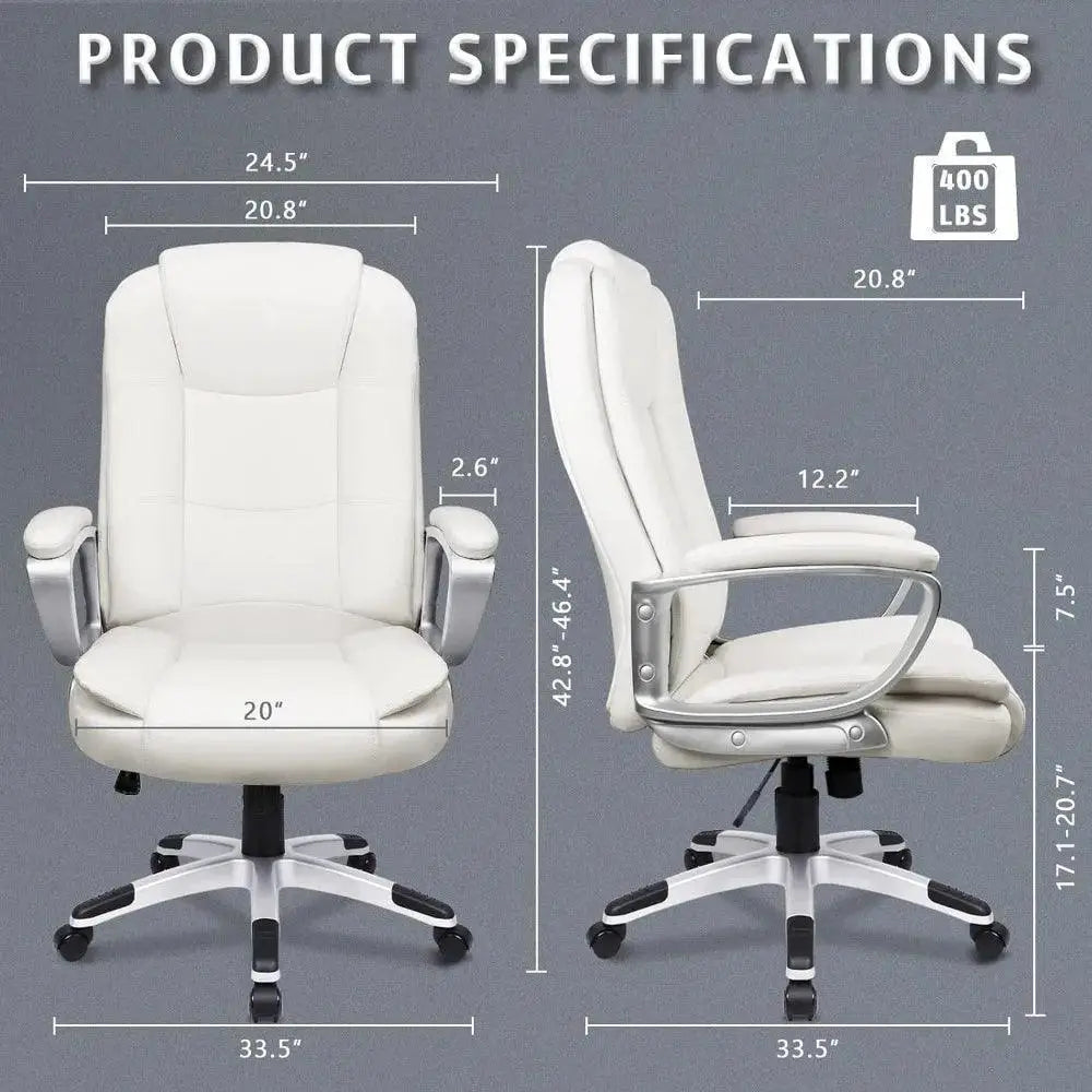 Office Desk Chair High Back Ergonomic White Computer
