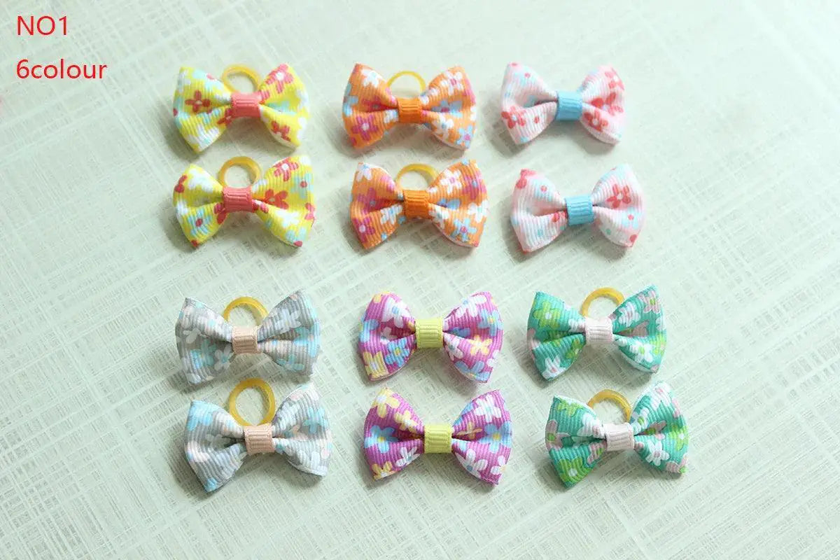 Festive Handmade Dog Bows For Christmas Pet Accessories