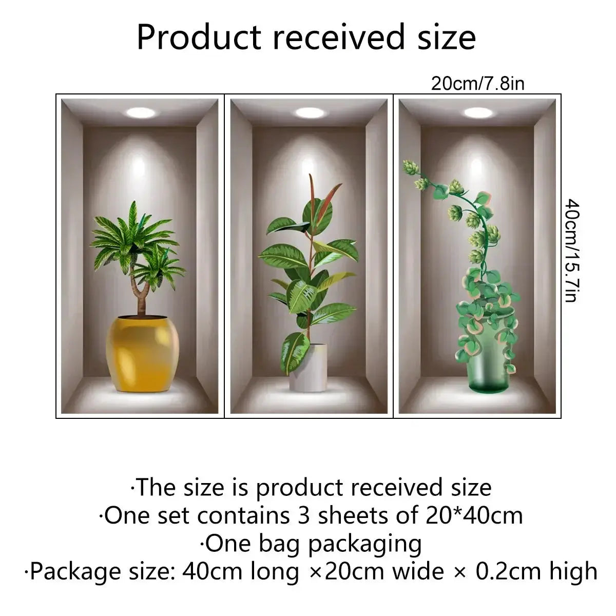 3D Potted Plant Wall Art Stickers for Home Decor Ideas