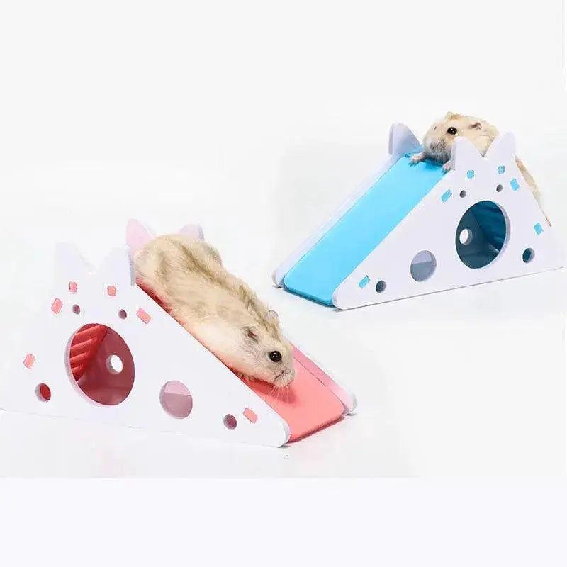 Small Pet House With Slide For Birds Hamsters Guinea Pigs