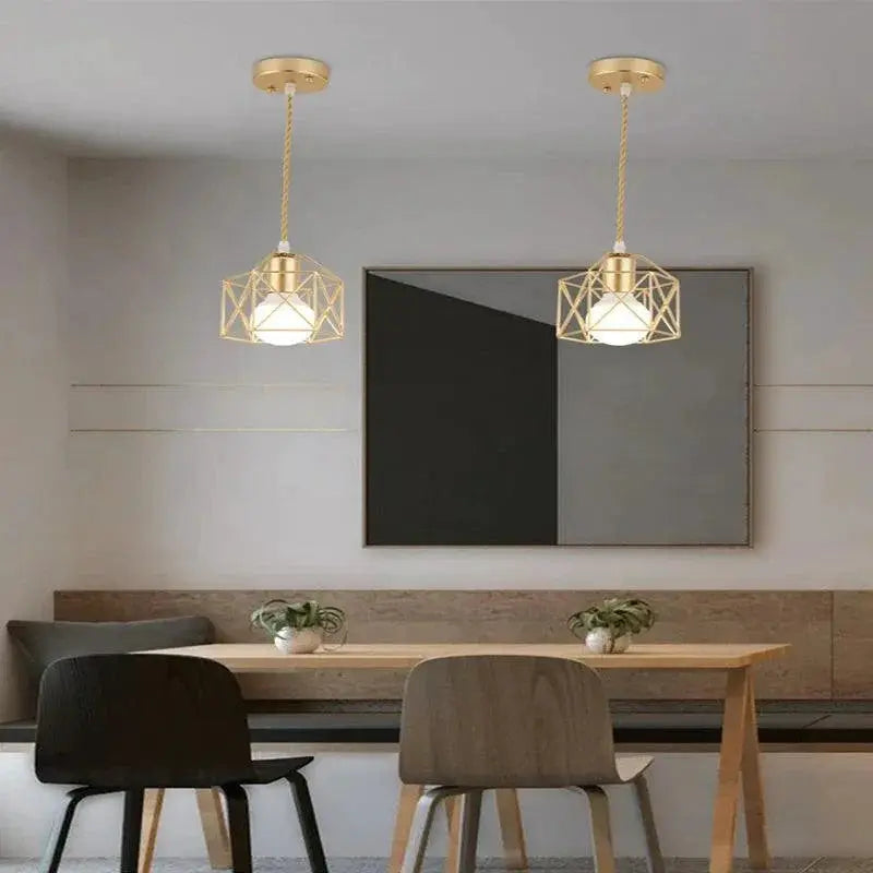 Metal Cage Led Pendant Light Stylish Modern Illumination