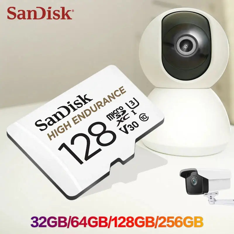 SanDisk V30 Surveillance Camera Memory Card High Endurance MicroSDXC TF Card 512GB 128GB 256GB 64GB 32GB 4K Video Card for DVR