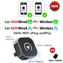 2 In 1 Wireless CarPlay Android Auto Adapter For Cars Plug And Play Easy
