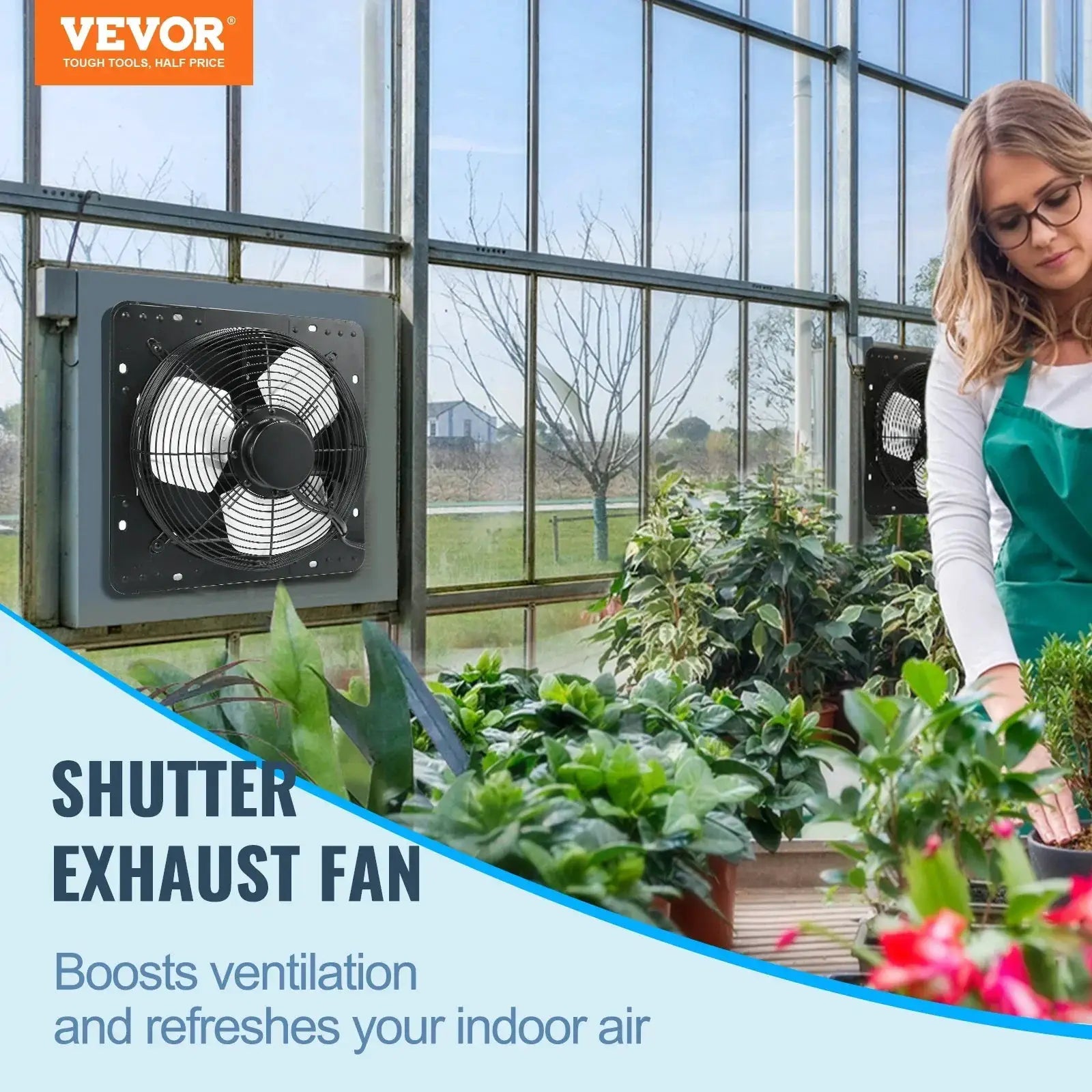 VEVOR Shutter Exhaust Fan 12 Inch Humidity Controller
