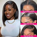Brazilian Human Hair Short Bob Wig Glueless Lace Front