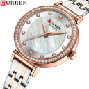 Luxurious Rhinestone Shell Dial Watch for Modern Women Stylish