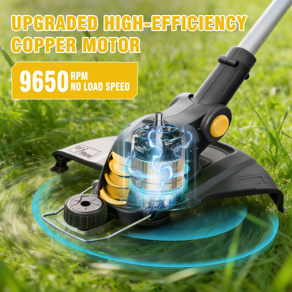 Cordless String Trimmer ° Rotatable Electric Lawn Mower — product view 3