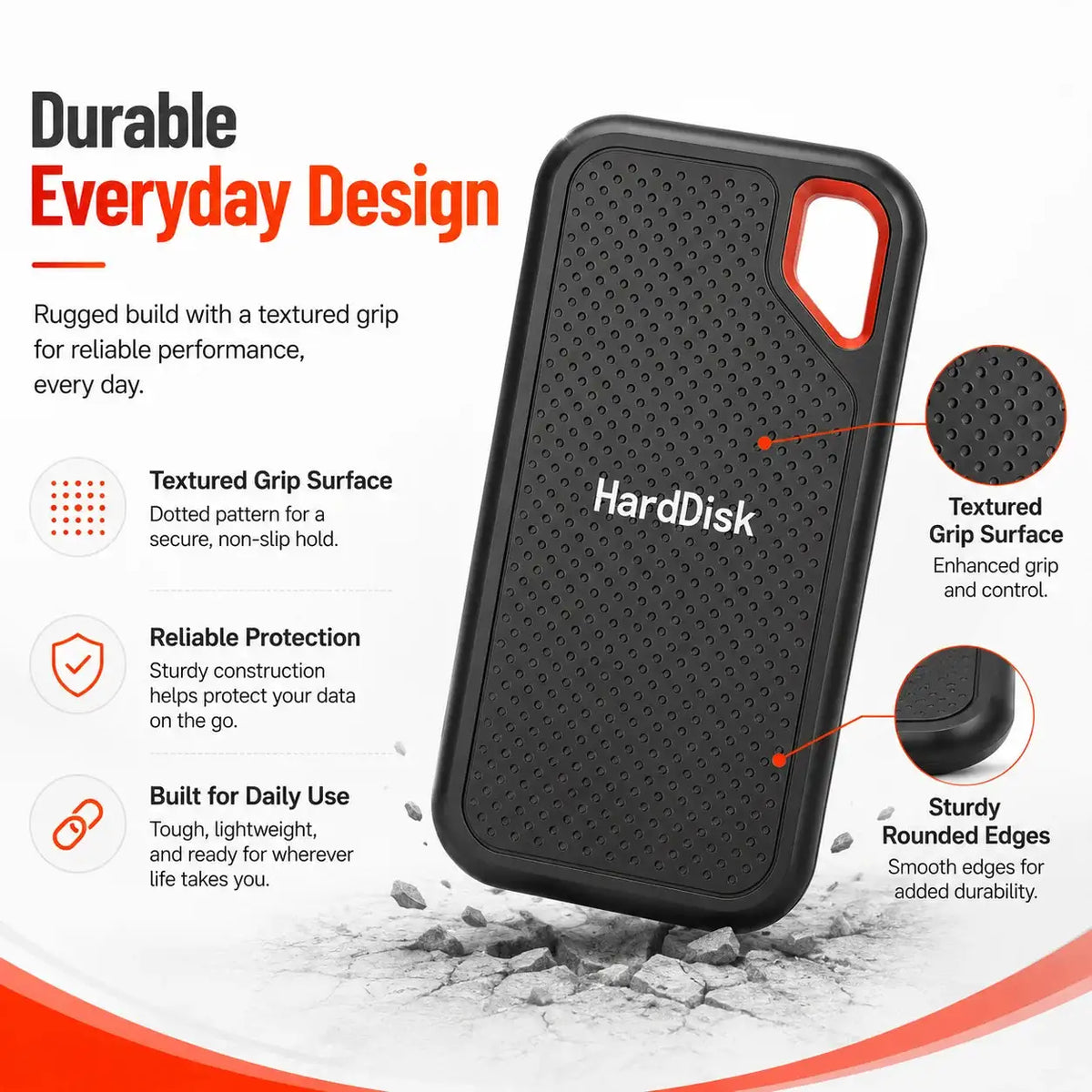 1TB Portable SSD External Hard Drive USB 3.1 High-Speed Storage for Laptop/Mac/PC Compact & Durable