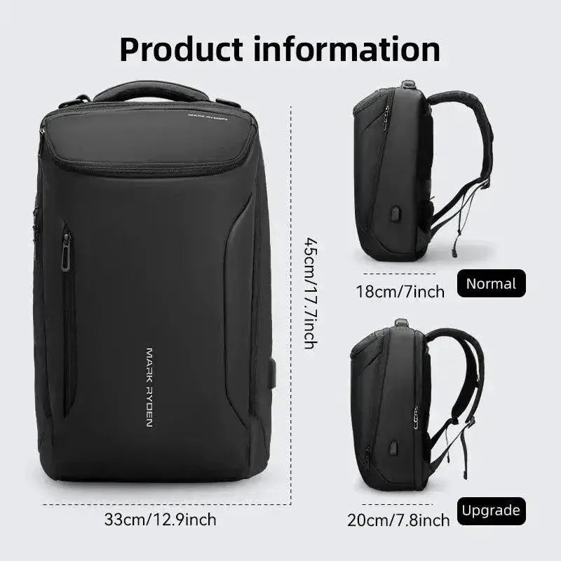 Stylish Waterproof Business Backpack For Men USB Charging