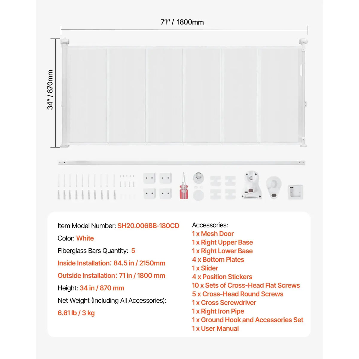 Wide Retractable Baby And Pet Gate — product view 10