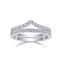 V Shape Moissanite Ring Sterling Silver