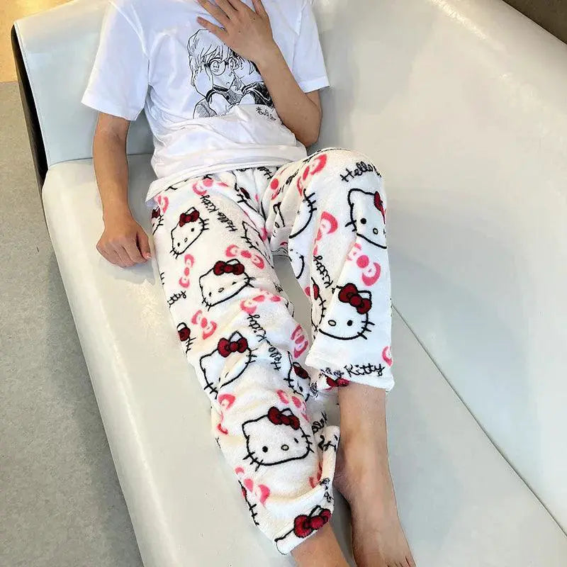 Hello Kitty Flannel Pajamas Cozy Home Pants Gifts For Women