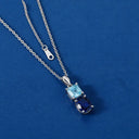Blue Moissanite Pendant Necklace