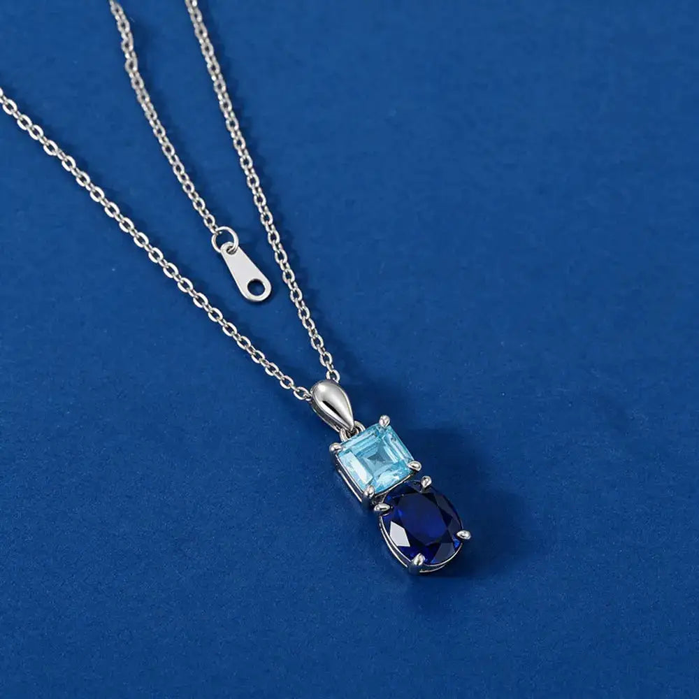 Blue Moissanite Pendant Necklace — product image 3