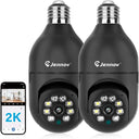 Jennov 2K WiFi Light Bulb Security Cameras Outdoor Indoor Bundle Safety First