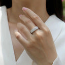Piece Sterling Silver Silver Moissanite Ring Set