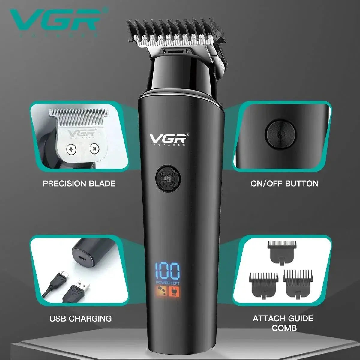 VGR Hair Trimmer Pro Cordless Grooming Tool For Precision