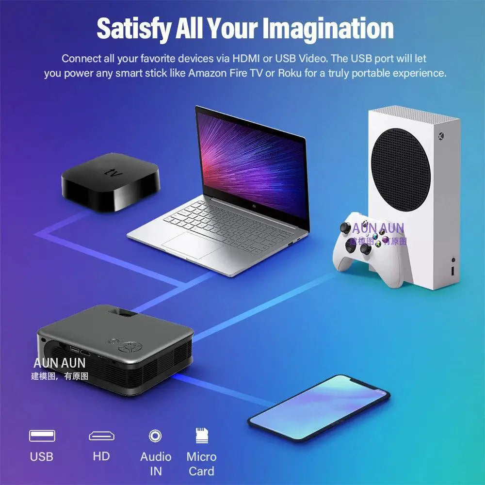 AUN Portable Projector Mini A30 4K Home Theater System