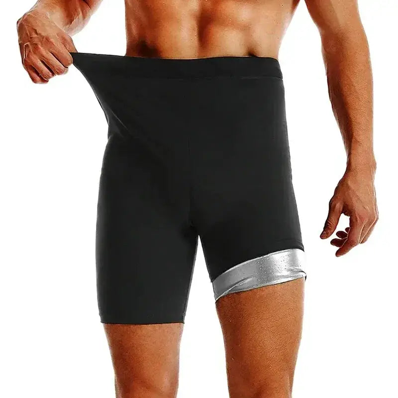 Men Sweat Sauna Shorts High Waist Body Shaper Trainer