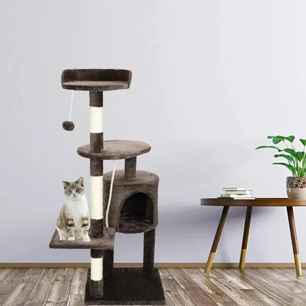 Cat Tree Multi Level Tower Condo Scratching Post Dark Brown