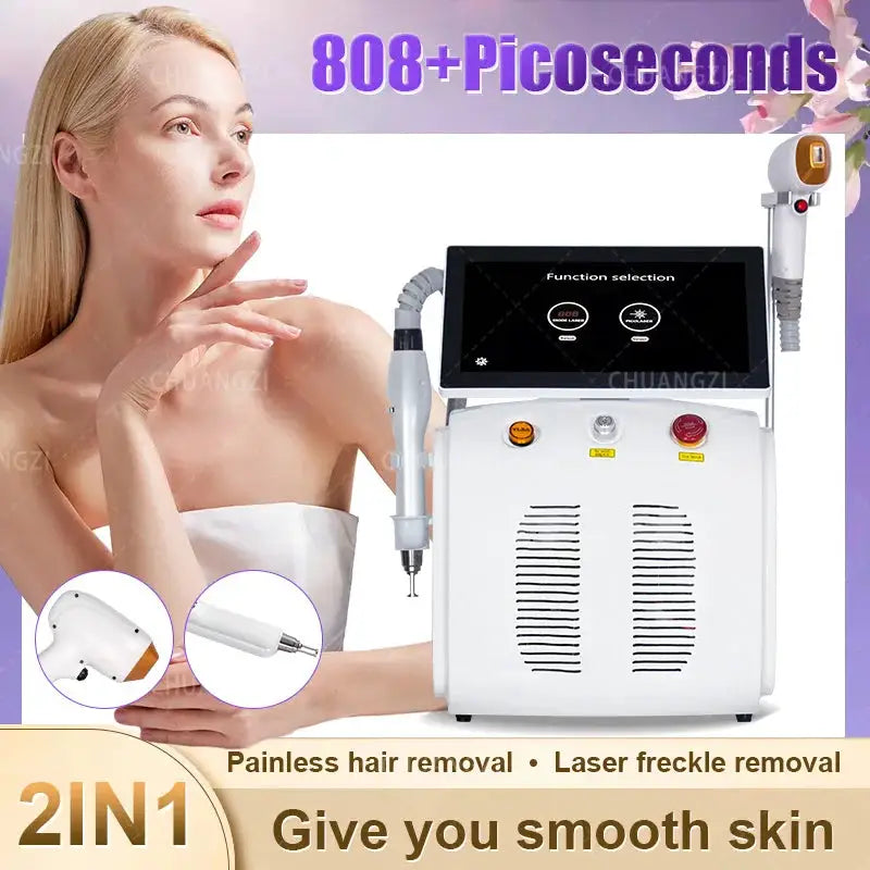 3 Wavelengths 5000W 2IN1 Diode Laser Hair Removal Machine Picosecond Tattoo Removal 4500W Painless Beauty Salon Equipment