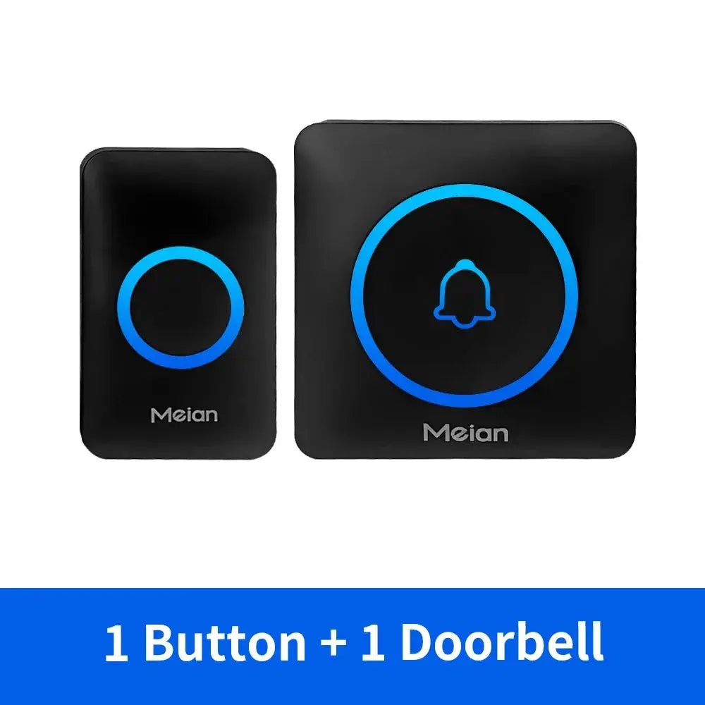 Meian Smart Home Doorbell Wireless Security Doorbell IP65 Waterproof Outdoor Door Bell 60 Songs 5 Volume Adjustable Chime Kit by stepyours.com