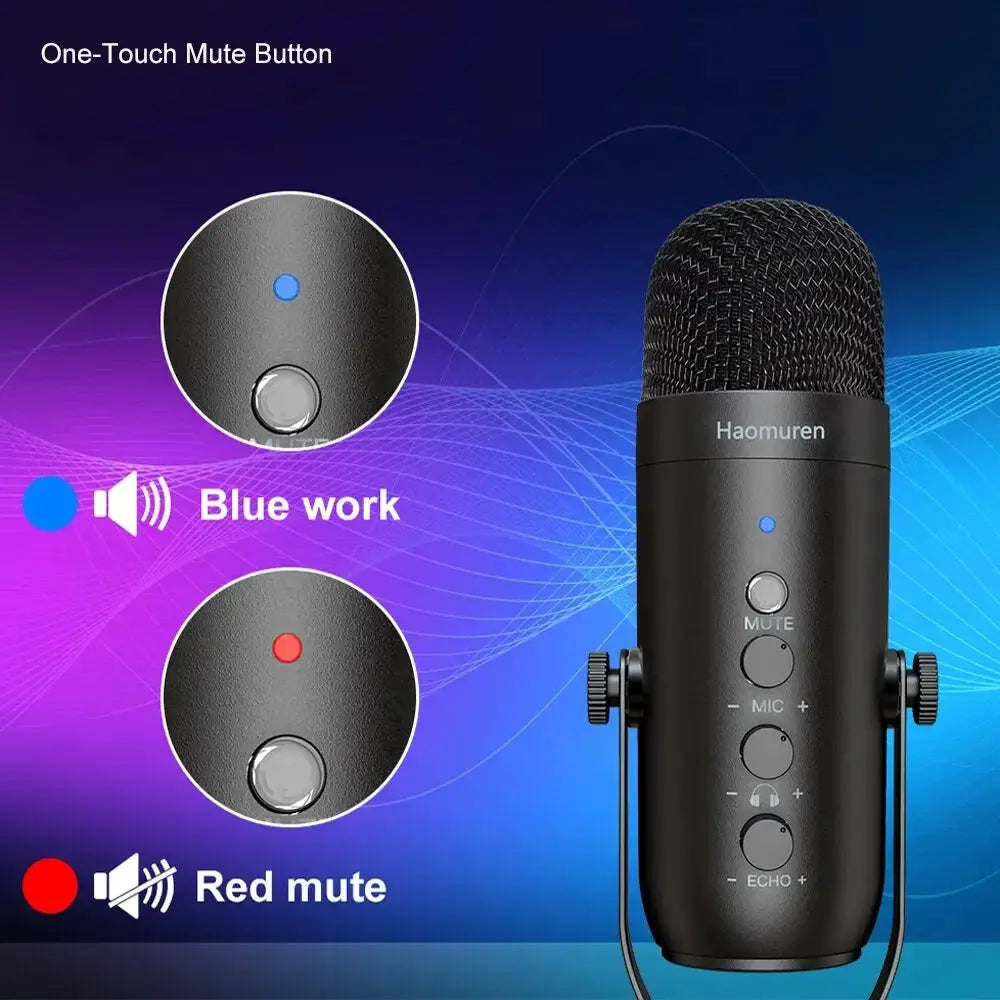 Professional USB Podcast Microphone Kit With Boom Arm