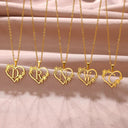 Golden Floral Heart Choker Necklace - Alphabet Jewelry