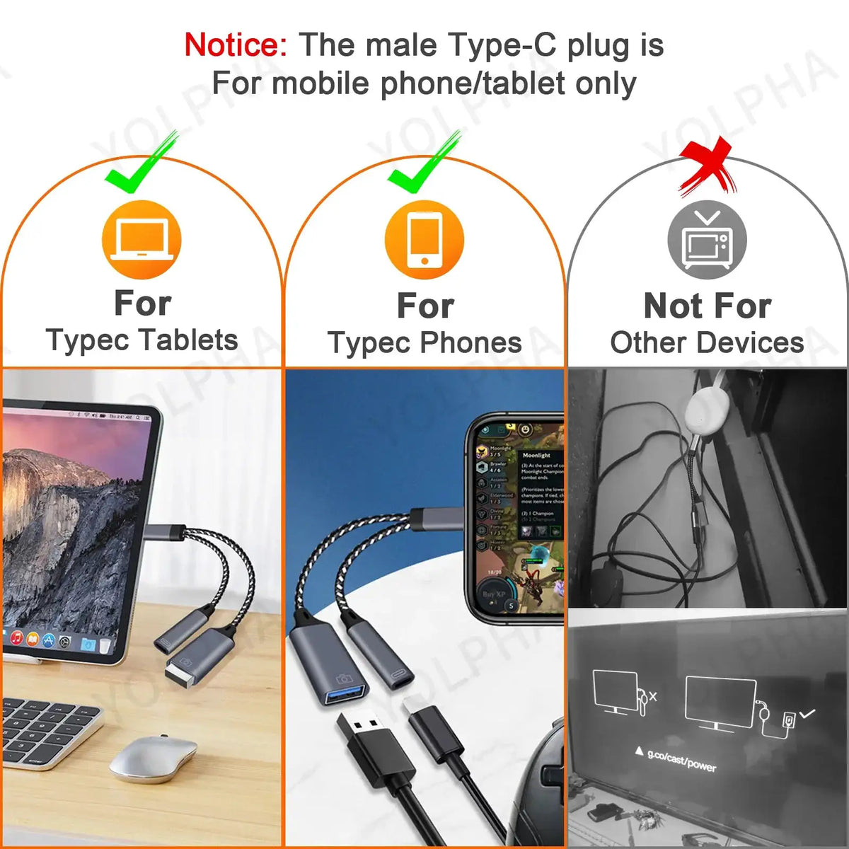USB C OTG Cable Phone Adapter 2 in 1 Type C to USB A Adapter with PD Charging Port for Samsung Huawei Xiaomi Phone Laptop Tablet