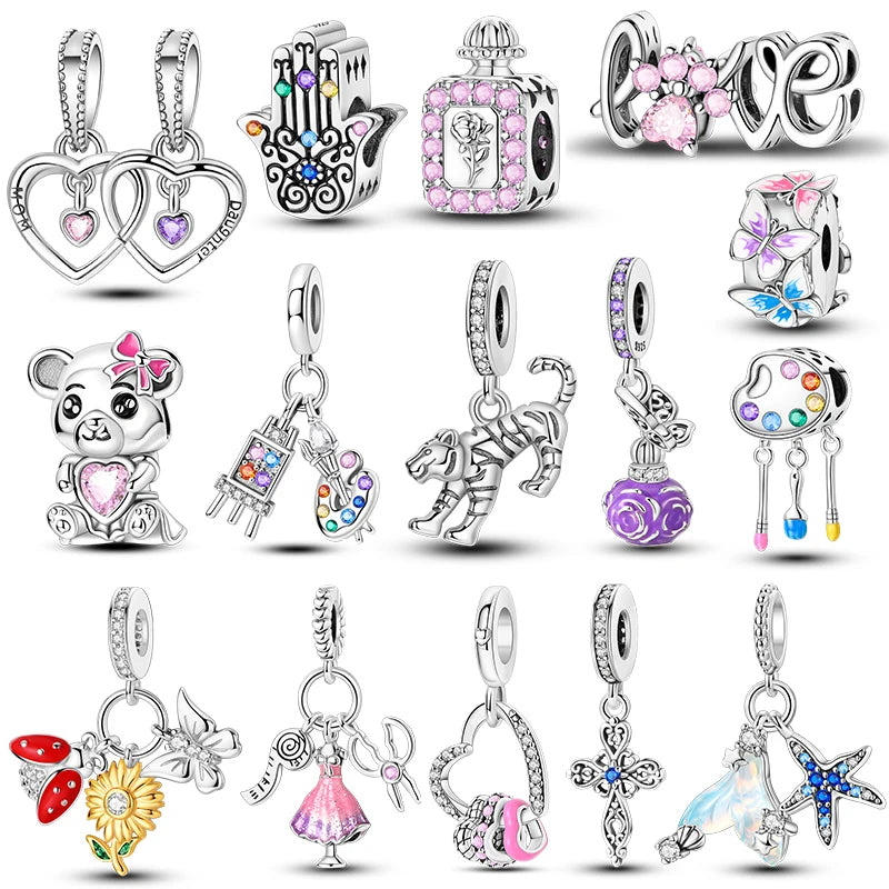 Silver Plated Charm Beads Bracelet