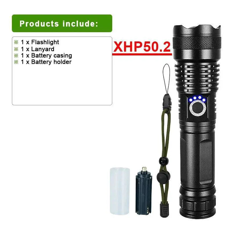 LED Flashlight With Power Bank For Camping Emergencies