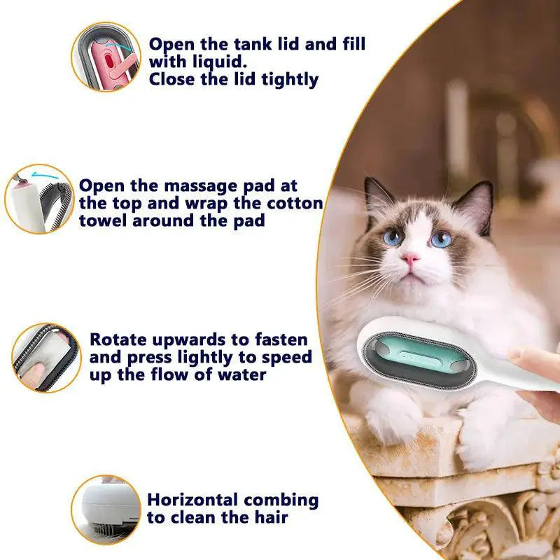 Ultimate Pet Grooming Comb With Water Tank Four In One Tool