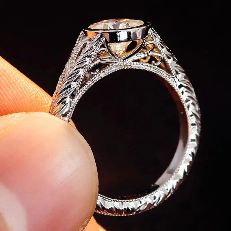 Silver Twisted Arm Engagement Ring — product image 2