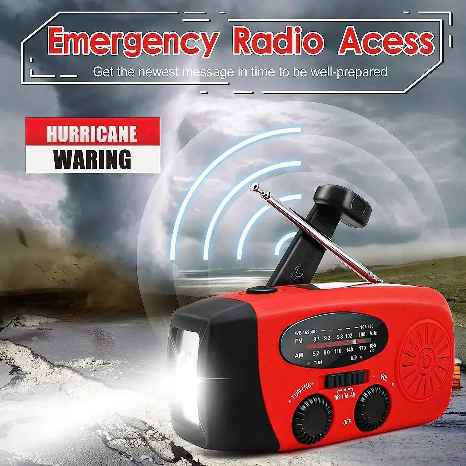 Solar Crank Radio Light Portable Emergency Survival Kit