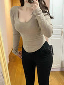 Flattering U-Neck Tee For Big-Chest Women