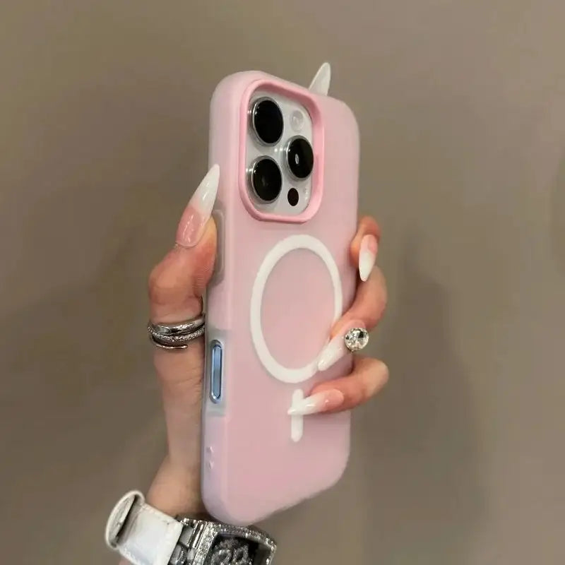 Candy Color 2 IN 1 For Magsafe Phone Case For iPhone 18 17 16 15 14 13 12 11 Pro Max Magnet Wireless Charger Matte Cover Funda