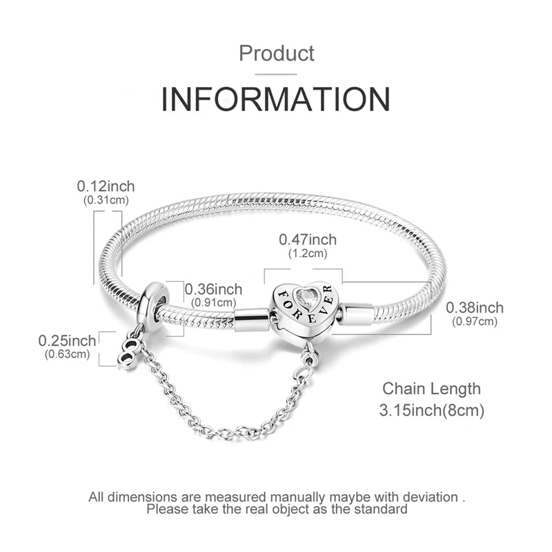 Bracelet Sterling Silver Snowflake Heart