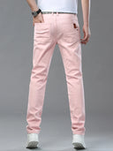 Four Season New Men's Yellow Jeans Fashion Business Casual