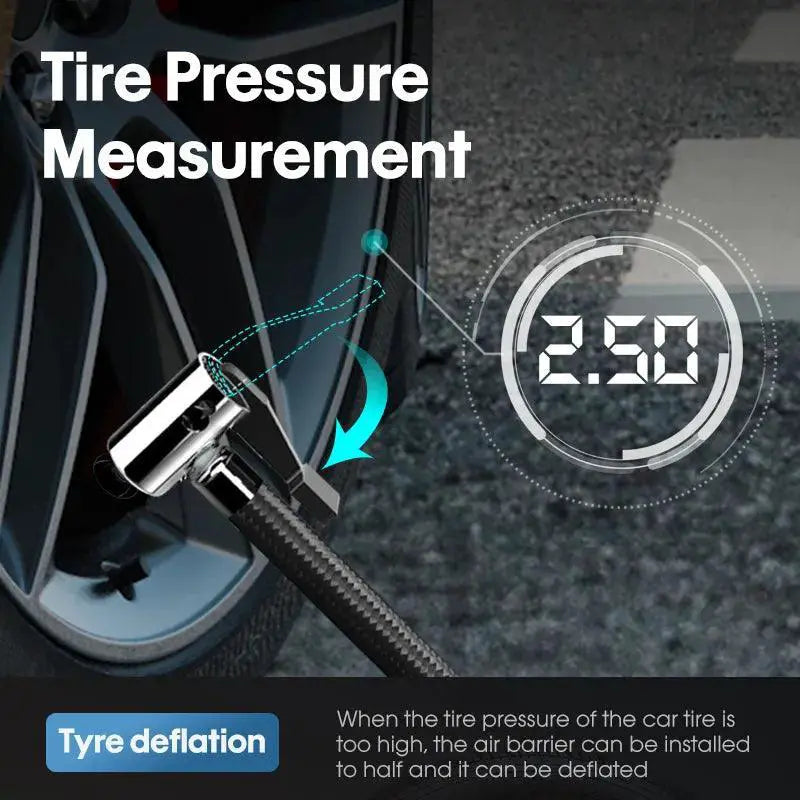 Portable Auto Tire Inflator With Led Lamp And Auto Stop