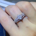 Princess Cut Blue Moissanite Ring