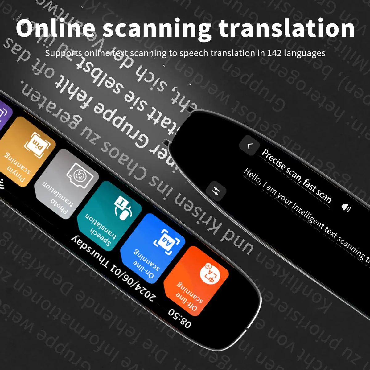 Scan Translation Pen,142 Languages Dyslexia Assist Reading Pen,Speech & Scan‑to‑Text for Learners & Elderly,10 Offline Languages