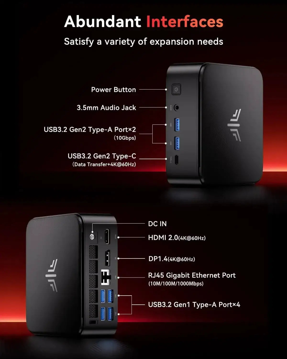 AMD Ryzen7 7730U 7430U Mini PC 32GB LPDDR4X 512GB PCIe3.0 SSD Triple 4K Desktop Computer WiFi6 Win11 Pro for Office Light Gaming