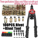 Rivet Nut Tool Kit Manual Double Insert Riveter Gun DIY