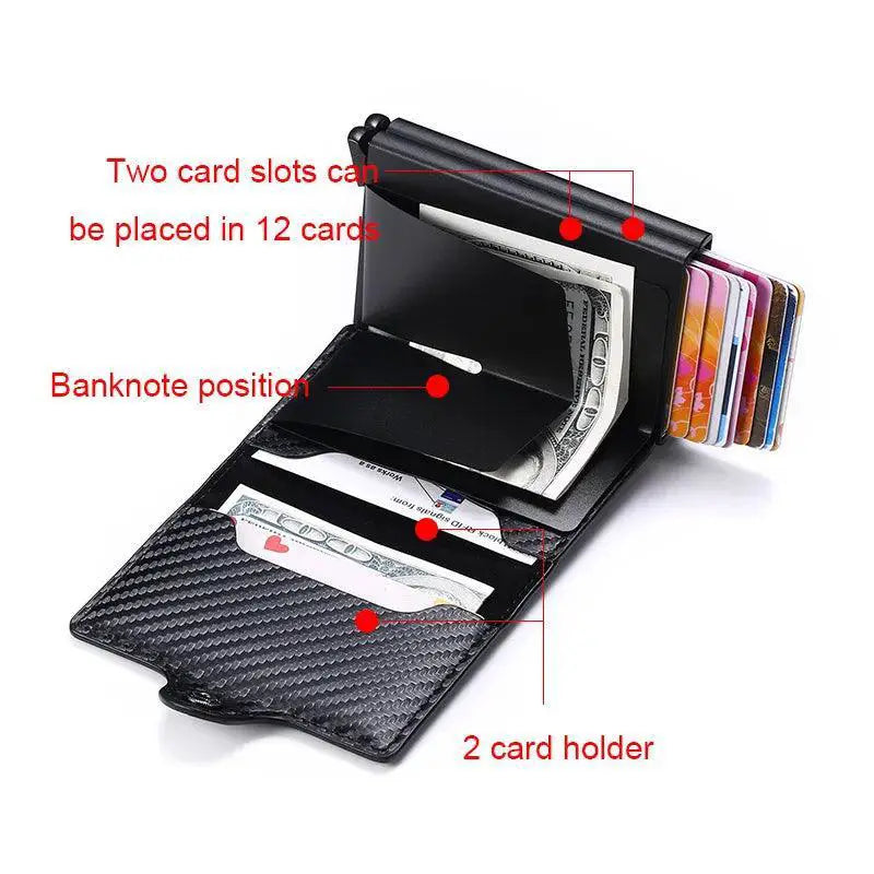 Carbon Fiber RFID Blocking Card Holder Stylish Wallet Men