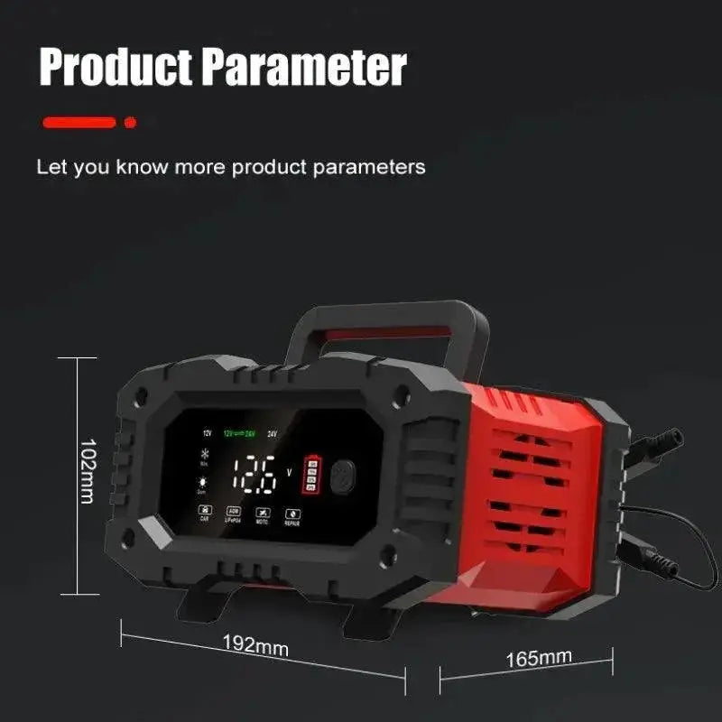 Car Motorcycle Battery Charger Lithium AGM Lead Acid LiFePO4