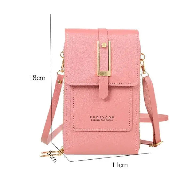 Leather Crossbody Wallet With Touch Screen Accessory