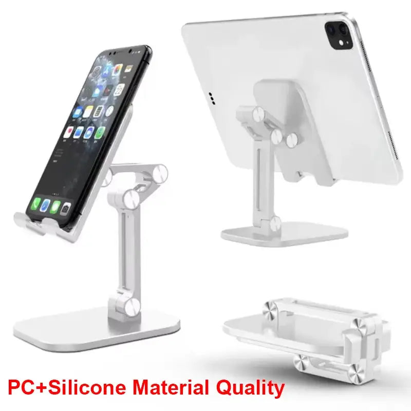 Three Sections Foldable Desk Mobile Phone Holder for iPhone for iPad Tablet Flexible Adjustable Lazy Phone Holder ABS Material