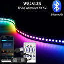WS2812B Addressable Smart RGB LED Strip With Bluetooth Controller Kit 5V Glow